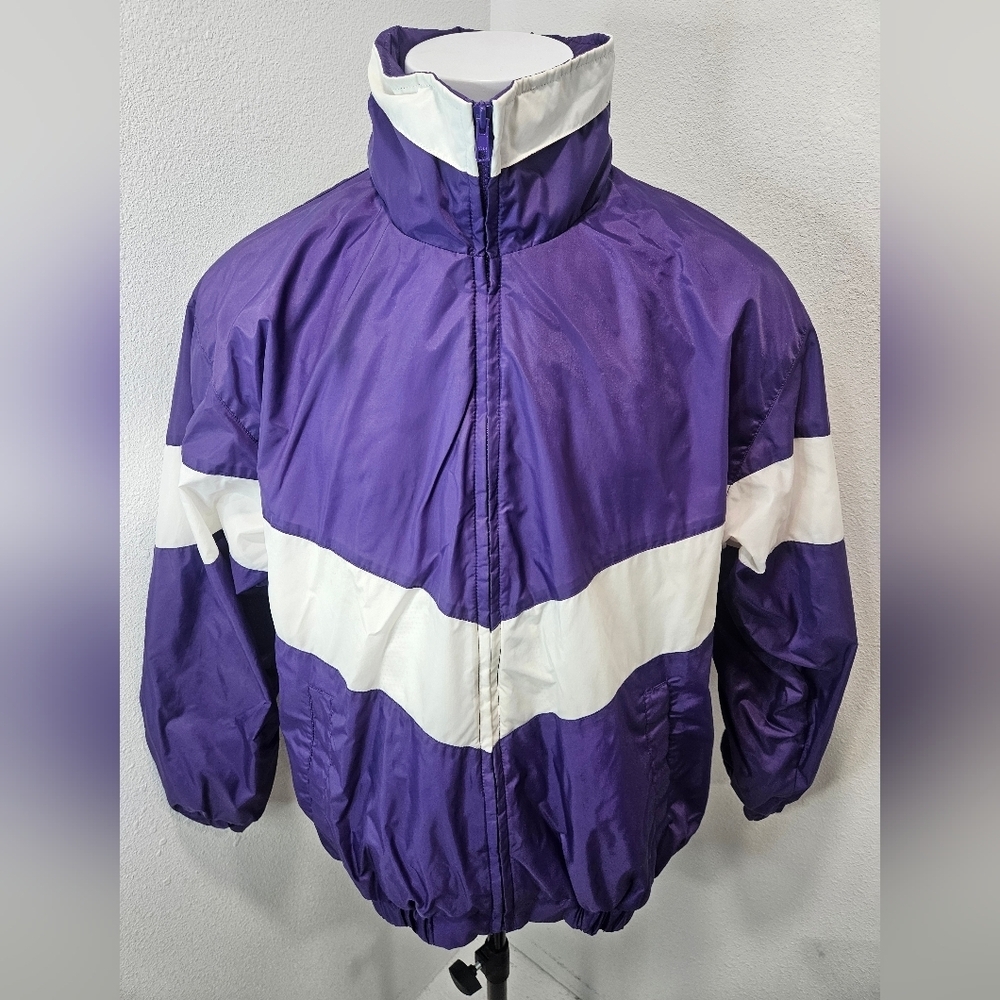 Vintage Acadia men's hooded windbreaker medium